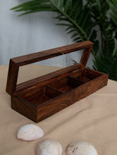 Load image into Gallery viewer, Wooden Multi-Utility Spice Box - Long Rectangular (3 Sections)
