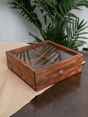 Wooden Multi-Utility Spice Box - Square (4 Sections)