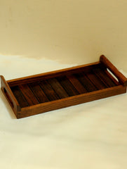 Wooden Panel Tray, Long - The India Craft House