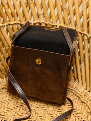 Handcrafted Leather Cross Body Bag With Hand Stitch Detail