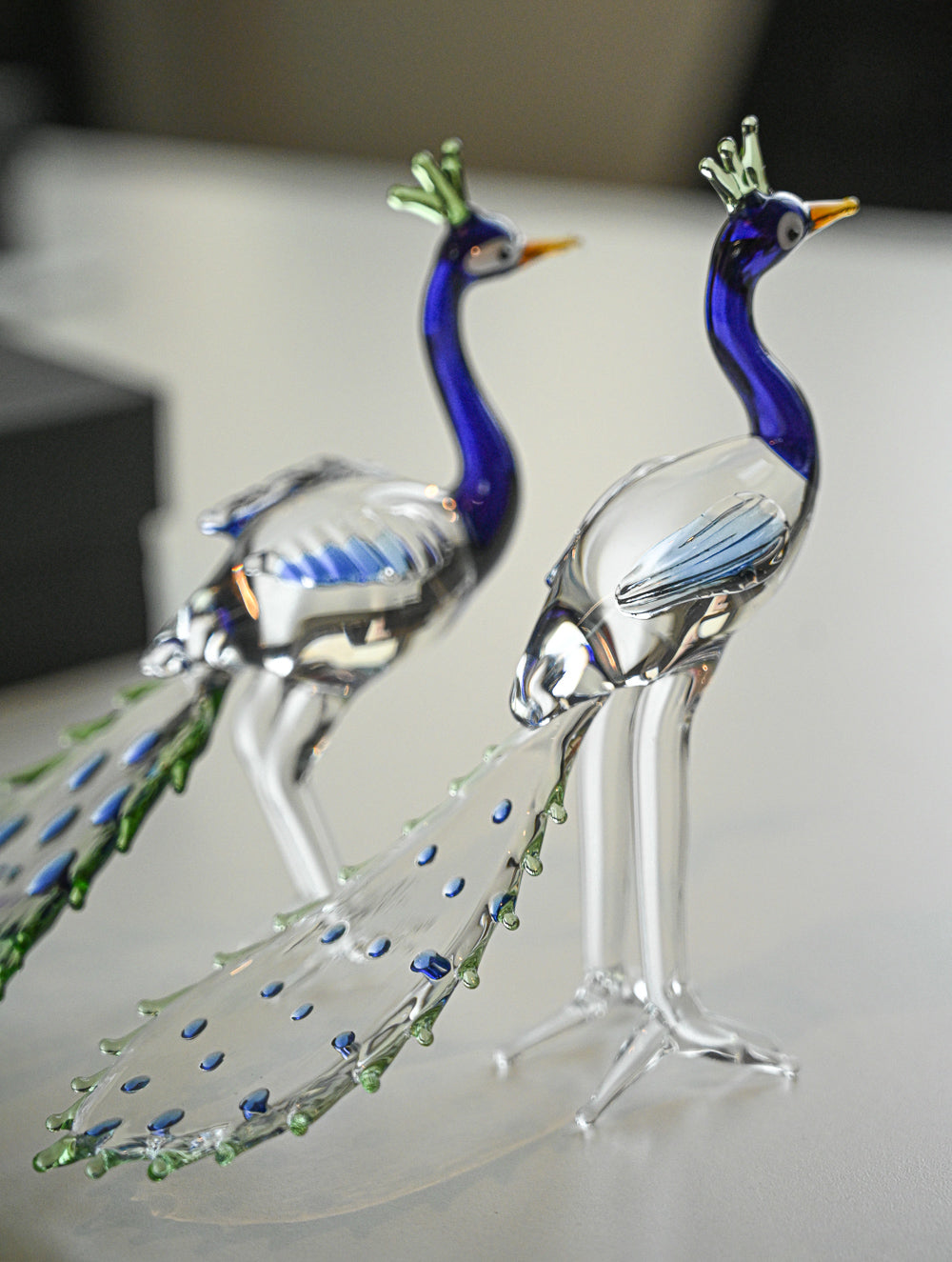 Fine Crystal Glass Curio - Mayura Pair (Set of 2)