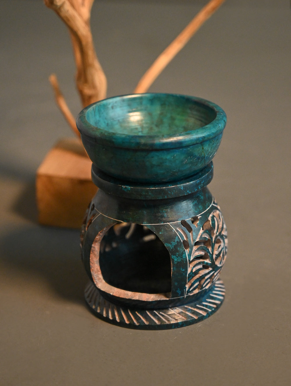Delhi Blue Art Marble Pottery Aroma Diffuser - Azure
