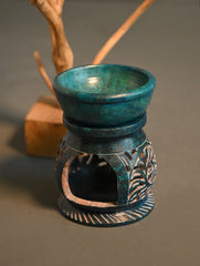 Delhi Blue Art Marble Pottery Aroma Diffuser - Azure
