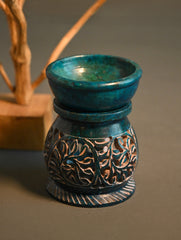 Delhi Blue Art Marble Pottery Aroma Diffuser - Azure