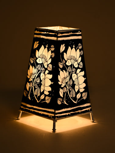 Andhra Leather Craft Lamp Shade - Tella Kamalam