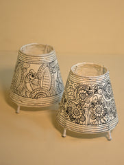 Andhra Leather Craft Lamp Shade Pair - Nemali Thottam (Set of 2)