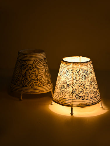 Andhra Leather Craft Lamp Shade Pair - Nemali Thottam (Set of 2)