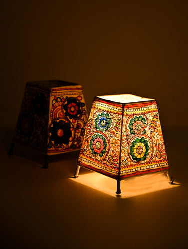 Andhra Leather Craft Lamp Shade Pair - Poongavanam (Set of 2)