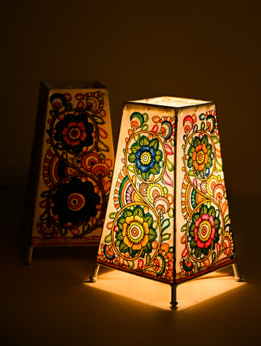 Andhra Leather Craft Lamp Shade Pair - Vanna Pookal (Set of 2)