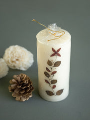 Aromatic Puducherry Wax Candle - Pillar, Rose