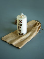 Aromatic Puducherry Wax Candle - Pillar, Rose