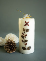 Aromatic Puducherry Wax Candle - Pillar, Rose