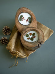 Aromatic Puducherry Wax Candles - Coconut Shells, Lavender & Jasmine  (Set of 2)