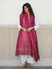 Exclusive Lehariya Chanderi Dupatta - Berry Blast.