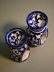 Jaipur Blue Pottery Aroma Diffusers - Indigo Blooms (Set of 2) 