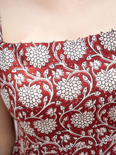 Load image into Gallery viewer, Bagh Hand Block Printed Flared Dress - Red Flora