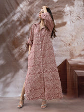 Load image into Gallery viewer, Bagh Hand Block Printed Shirt Dress - Red Paisley