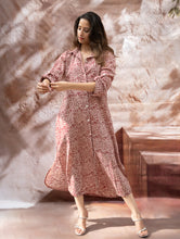 Load image into Gallery viewer, Bagh Hand Block Printed Shirt Dress - Red Paisley