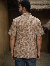 Load image into Gallery viewer, Bagru Hand Block Printed Cotton Shirt - Brown Paisley