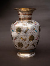 Load image into Gallery viewer, Brass Flower Vase with Birds &amp; Peacocks