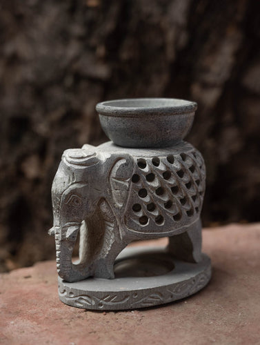 Carved Filigree Elephant Stone Aroma Oil Diffuser (4