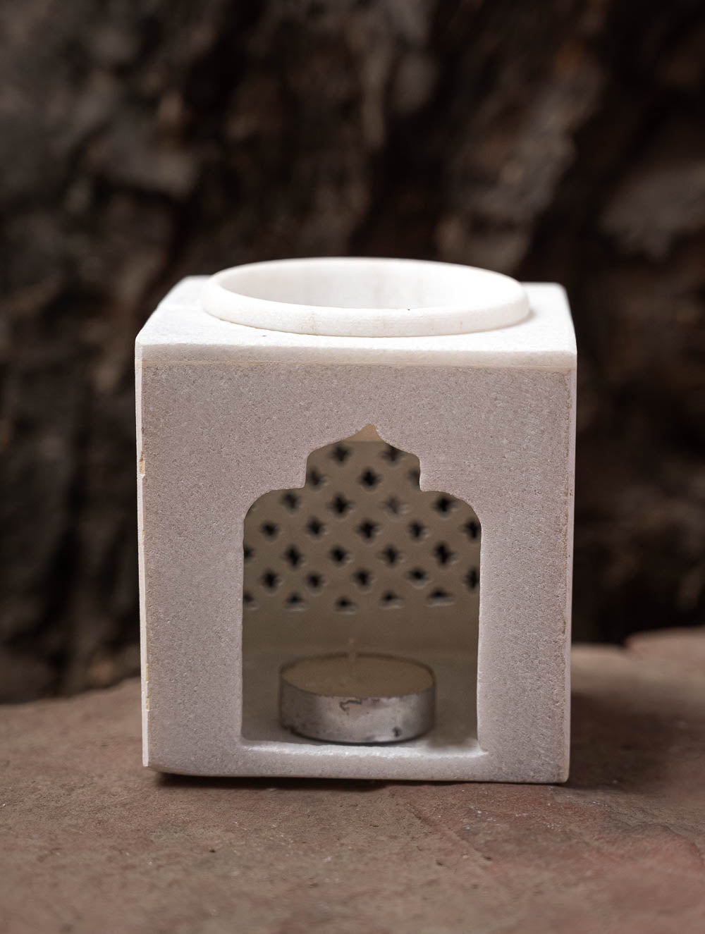Carved Marble Jharoka Aroma Oil Diffuser (4" x 4'')