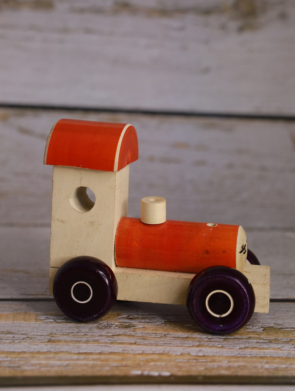 Load image into Gallery viewer, Channapatna Wooden Toy - Orange  Engine