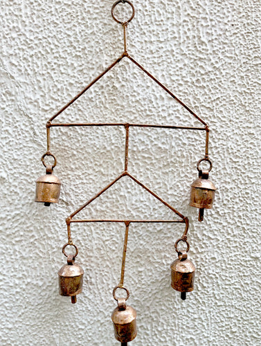 Copper Bells on a Triangle Frame