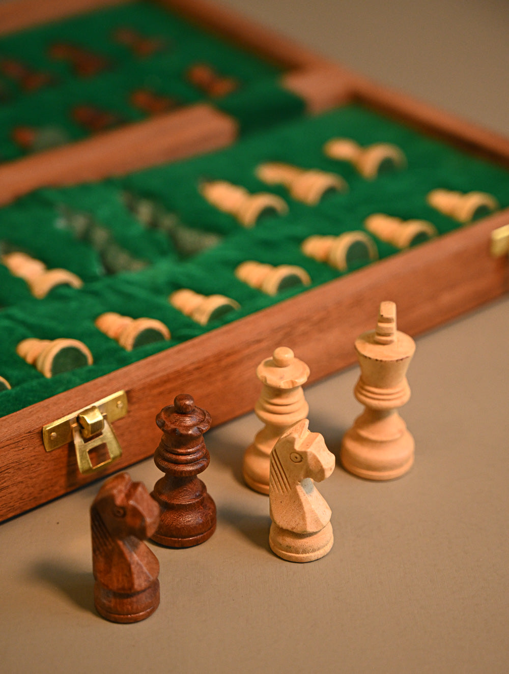 Handcrafted Wooden Travel Chess Set