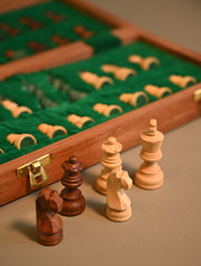 Handcrafted Wooden Travel Chess Set