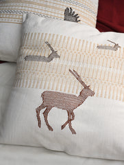 Exclusive, Large Handwoven Kashida Cushion Covers - Vanakash (Set of 2), 20"x 20" 