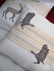 Exclusive, Large Handwoven Kashida Cushion Covers - Vanakash (Set of 2), 20"x 20" 