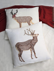Exclusive, Large Handwoven Kashida Cushion Covers - Mrigaya (Set of 2), 20"x 20" 