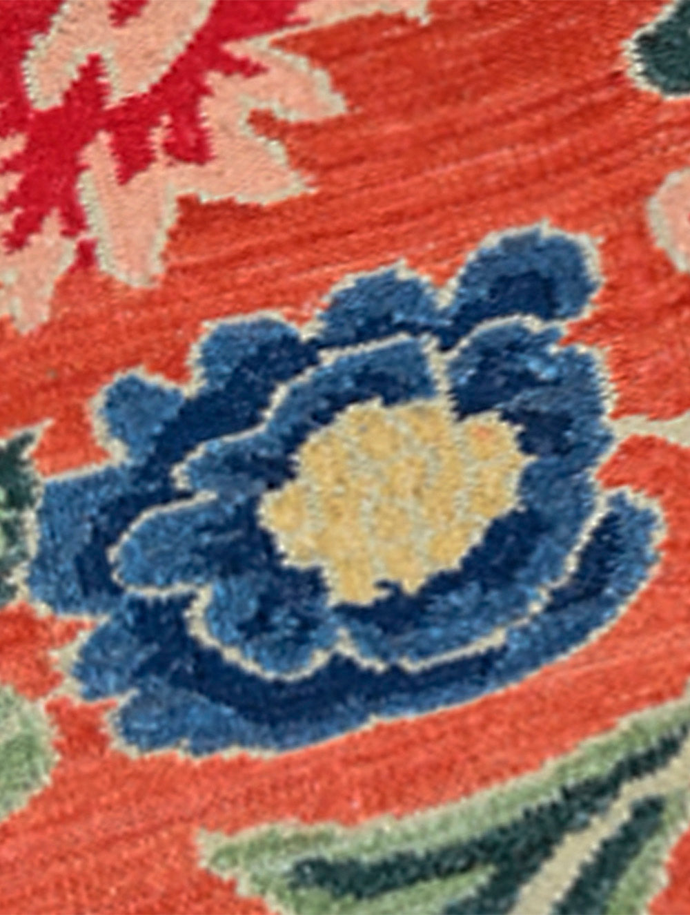 Handwoven Kilim Rug - Crimson Floral Vine (Length 5ft x Width 3ft)