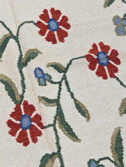 Handwoven Kilim Rug - Red Floral