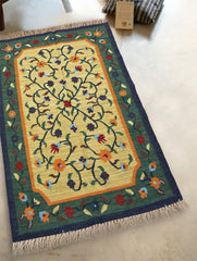Handwoven Kilim Rug - Soft Yellow Field