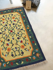 Handwoven Kilim Rug - Soft Yellow Field