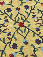 Handwoven Kilim Rug - Soft Yellow Field
