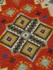 Handwoven Kilim Rug - Bold Medallion