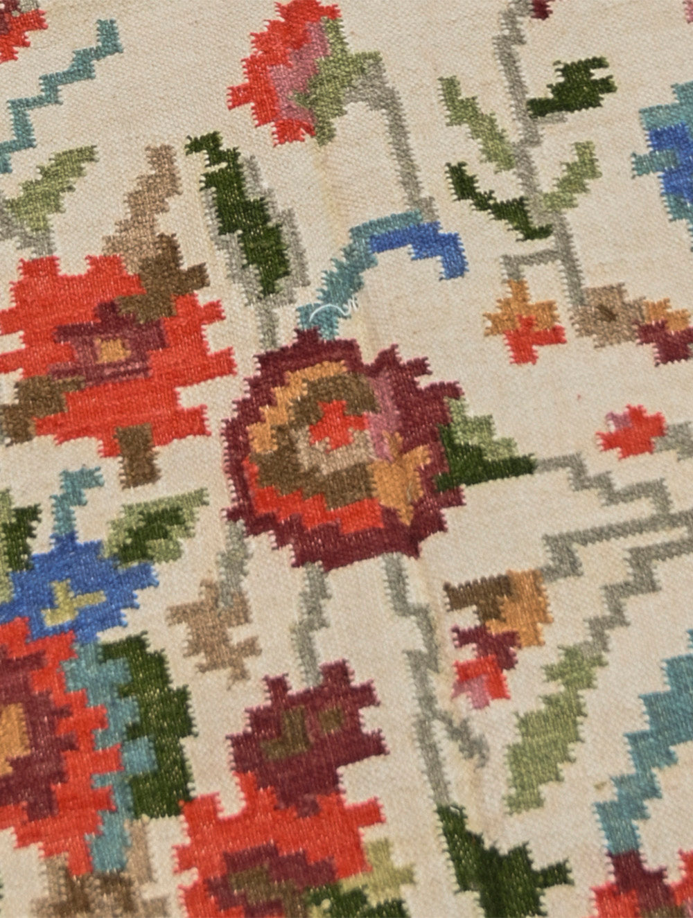 Handwoven Kilim Rug - Cream Bouquet