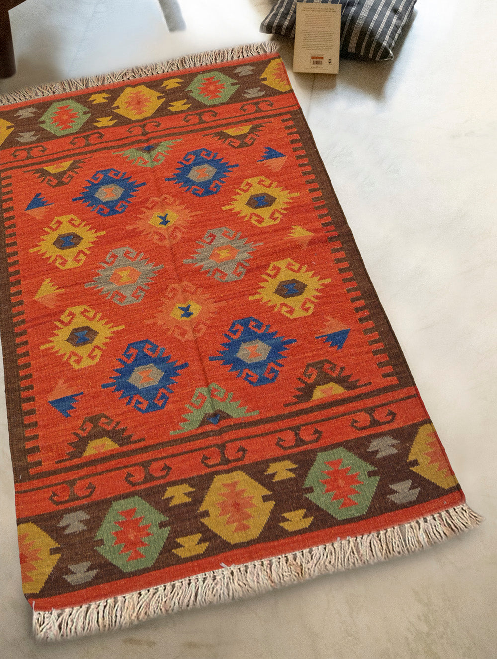 Handwoven Kilim Rug - Terracotta Field