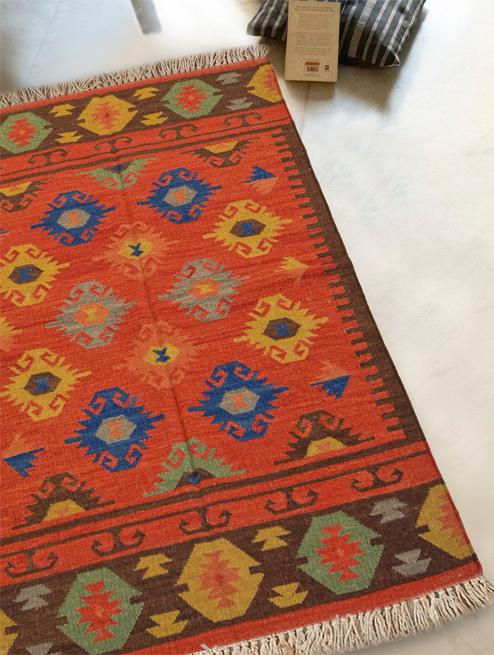 Handwoven Kilim Rug - Terracotta Field