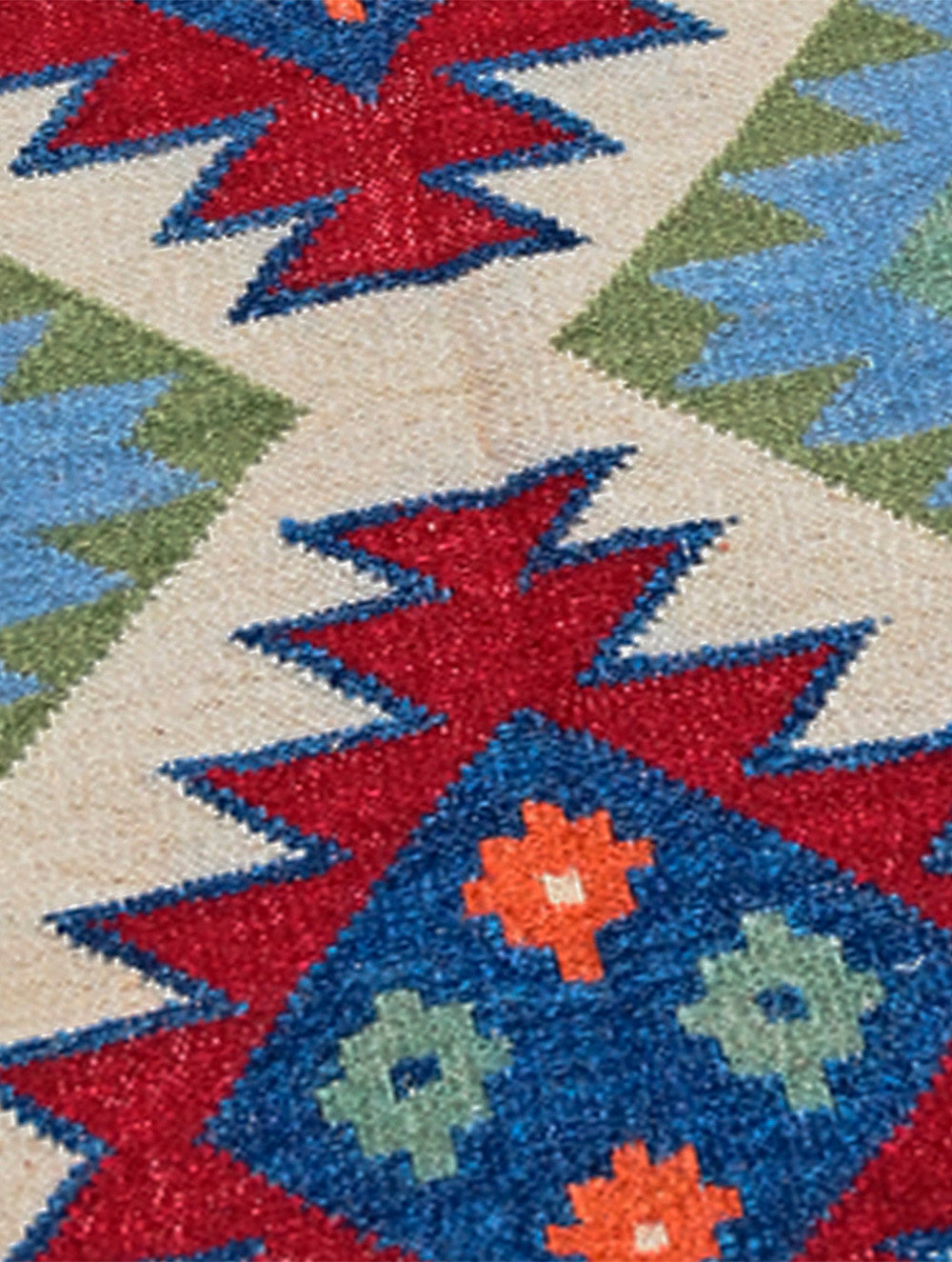 Handwoven Kilim Rug - Ivory Tribal Medallion (Length 5ft x Width 3ft)