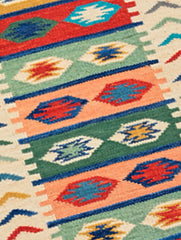 Handwoven Kilim Rug - Nomadic Stripes (Length 6ft x Width 2ft)