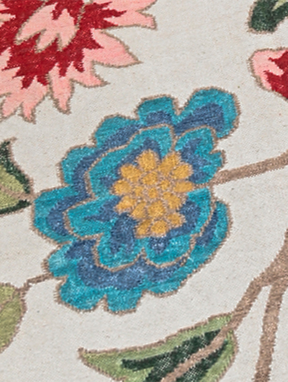 Handwoven Kilim Rug - Ivory field