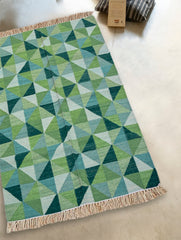 Handwoven Kilim Rug - Green Gradience