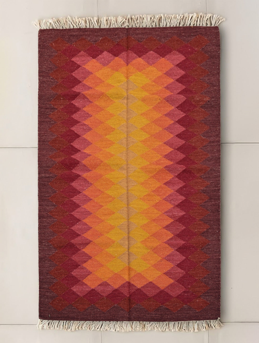Handwoven Kilim Rug - Sunset Prism