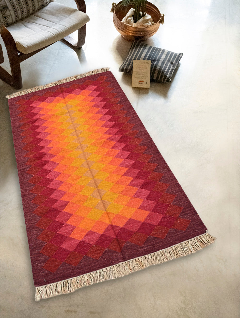 Handwoven Kilim Rug - Sunset Prism