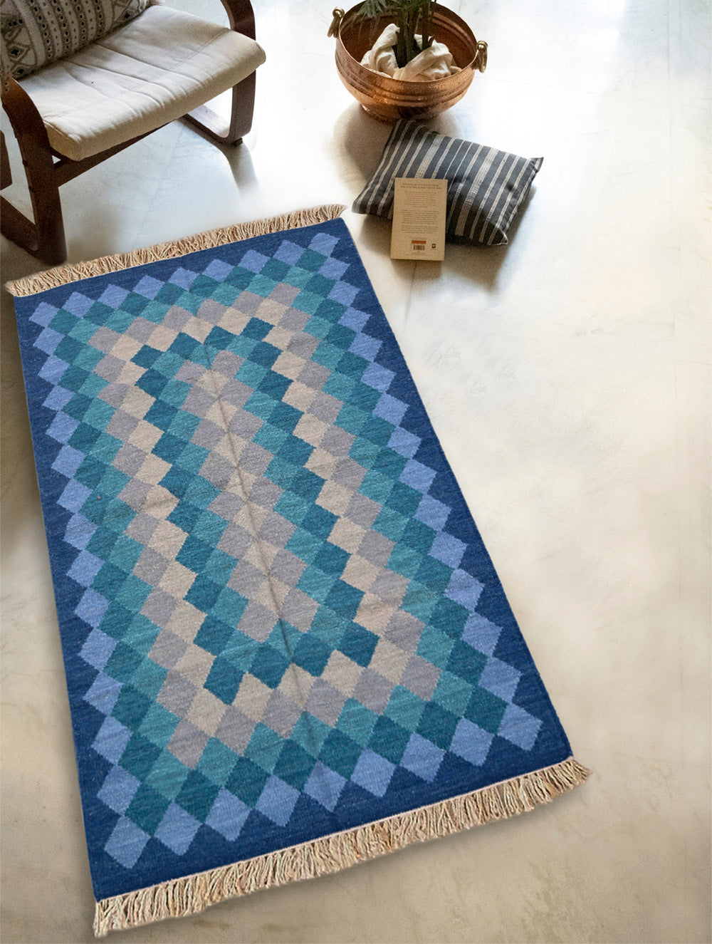 Handwoven Kilim Rug - Ocean Prism