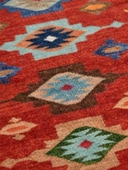 Handwoven Kilim Rug - Sunset Medallion (Length 6ft x Width 2ft)